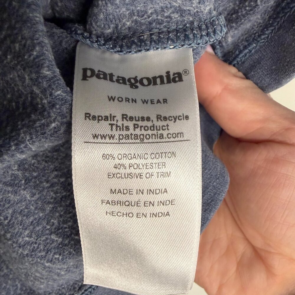 Patagonia P-6 Logo Lightweight Crewneck Sweatshirt Organic Cotton Blue - Large - Picture 5 of 6